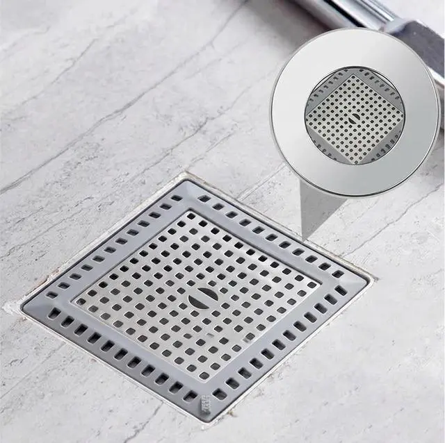 Alt view image 4 of 5 - 2 Pack Square Shower Drain Hair Catcher Stainless Steel | Anti-Clog Hair Stopper for Bathroom, Bathtub & Kitchen | Non-Slip, Easy Clean, Universal Fit