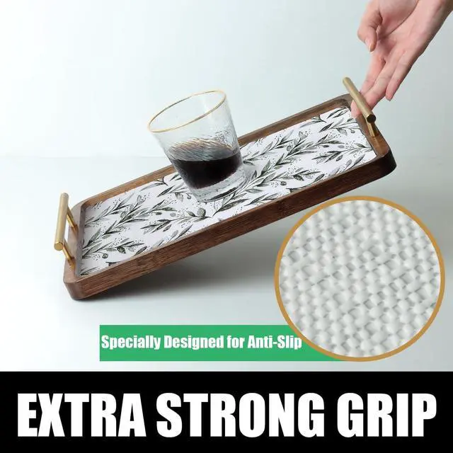Alt view image 4 of 7 - Shelf Liners Non Adhesive and Strong Non-Slip | Shelf and Drawer Liners for Kitchen Cabinet Wire Fridge, Waterproof Shelf Drawer Liner,Easy to Clean,12IN x 10FT,Green Leaf