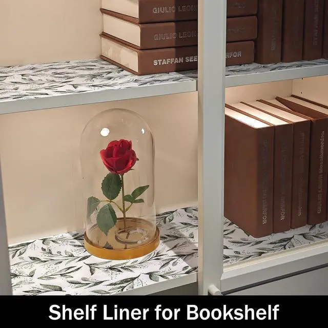 Alt view image 6 of 7 - Shelf Liners Non Adhesive and Strong Non-Slip | Shelf and Drawer Liners for Kitchen Cabinet Wire Fridge, Waterproof Shelf Drawer Liner,Easy to Clean,12IN x 10FT,Green Leaf
