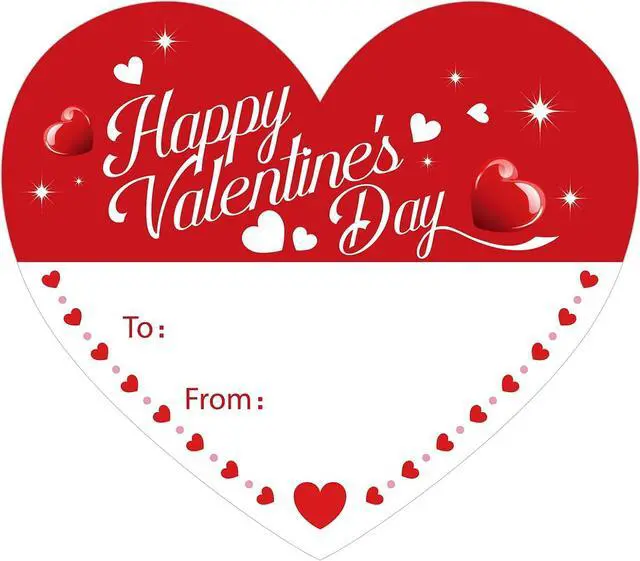Main image of Alynta Happy Valentine's Day Stickers - Valentines Gift Tag Stickers | 2 Inch 60Pcs Heart Design Sticker Valentines to from Labels for Envelope Seals Cards Valentine's Day Decorations