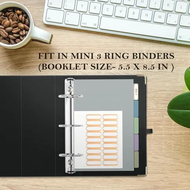 Alt view image 6 of 7 - Ospelelf Mini Binder Dividers with TabsDurable Paper Dividers for 3 Ring Mini Small Binder5 Tab(5.5" * 8.5")