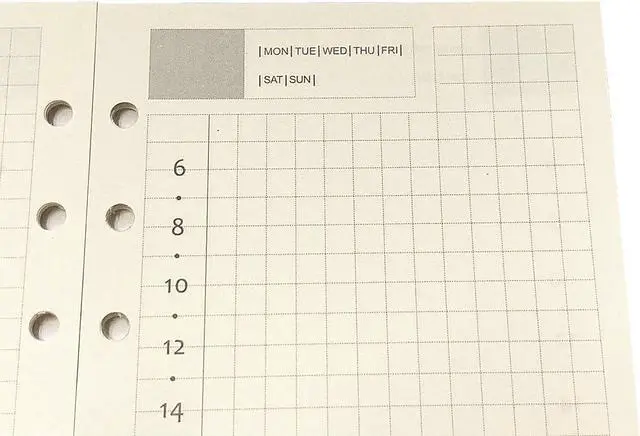 Alt view image 5 of 7 - Spiral Notebook Refill,Daily Planner Refill,6 Hole,for Filofax, Personal Size 3.74 x 6.77'', Diary Design with Time Table and Summary, 45 Sheets per Pack, Harphia(A6,Daily)