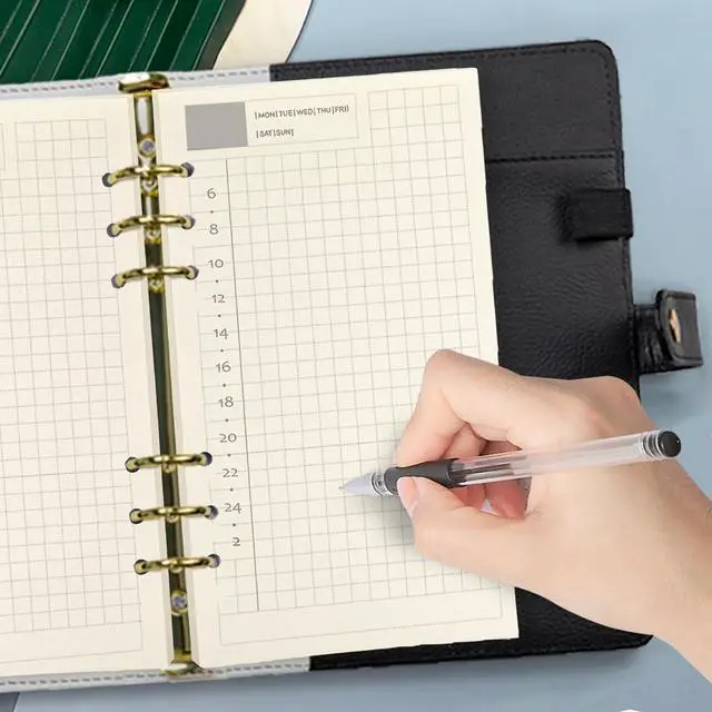 Alt view image 4 of 7 - Spiral Notebook Refill,Daily Planner Refill,6 Hole,for Filofax, Personal Size 3.74 x 6.77'', Diary Design with Time Table and Summary, 45 Sheets per Pack, Harphia(A6,Daily)