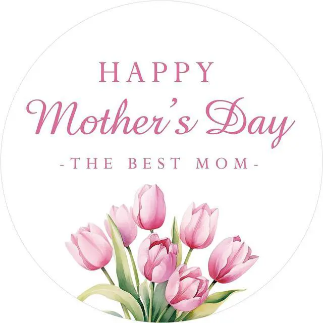 Main image of Mothers Day Stickers 2 Inch Happy Mother's Day Label Stickers | 60PCS Mothers Day Floral Gift Tag Sticker for Envelope Seals Card Gift Wrap Mother's Day Decorations