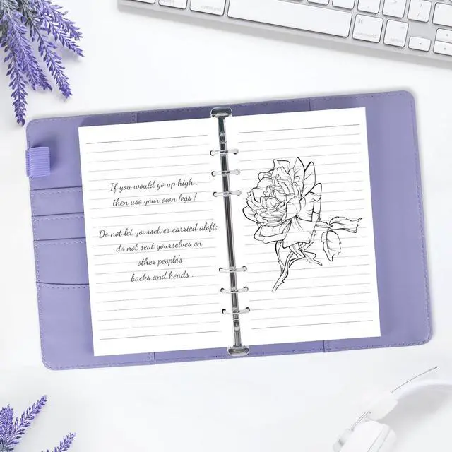 Alt view image 4 of 6 - A6 Refill Paper, 6 Hole Planner Inserts with Binder Dividers, 240 Pages | A6 Binder Inserts for Notebook Journal, College Ruled Loose Leaf Paper for 6 Ring Binder