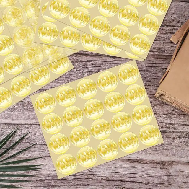 Alt view image 3 of 7 - 120pcs Graduation Stickers, Self-Adhesive Graduate Cap Stickers Gold Graduation Labels Envelope Seals for Grad Party Supplies Gift Decor