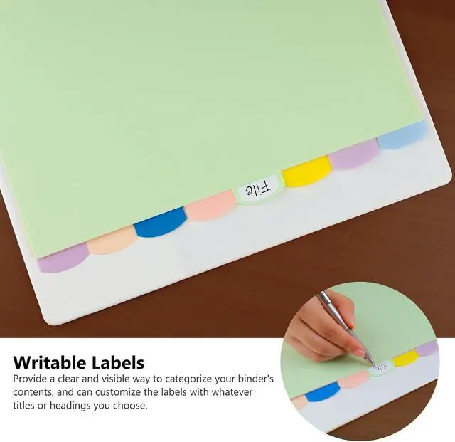 Alt view image 5 of 7 - 24Pcs/3 Set 3 Ring Binder Dividers with Tabs, 8 Color Tab, Plastic, Pastel | Divders for 3 Ring Binder, Page Folder Dividers, Sheet Protectors, Three Ring Binder Index Dividers, for Notebook