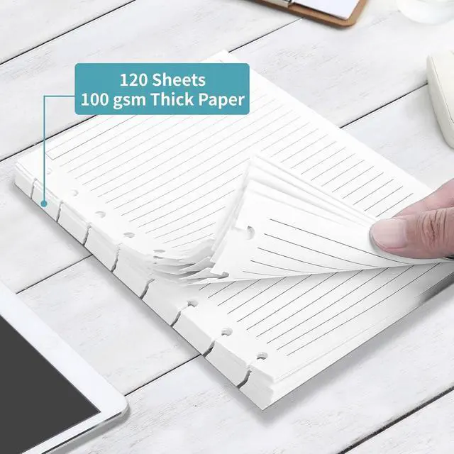 Alt view image 3 of 6 - Discbound Refill Paper, Arc Notebook Refill paper, 240 Pages, Junior Size | Disc Paper Refill for Note-Taking System Discbound Planner Inserts with 5 Sheets Dividers,White Paper Refill, 5.6" x 8.3 "