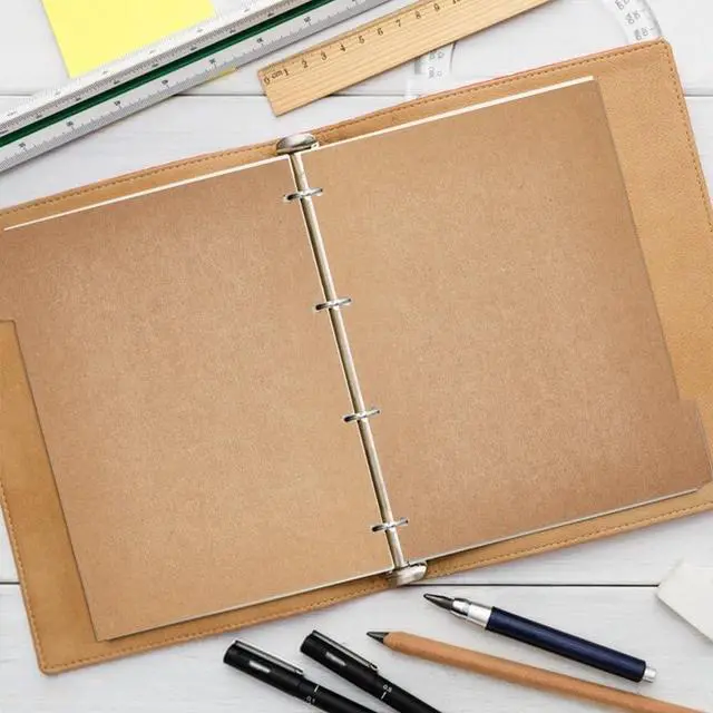 Alt view image 6 of 7 - SUPERFINDINGS 20 Sheets 5-Tab Binder Dividers A4 Kraft Punched Blank Burlywood Paper Index Dividers 11-Hole Index Page Tab Ring Index Page Tab Card for Planner Notebook