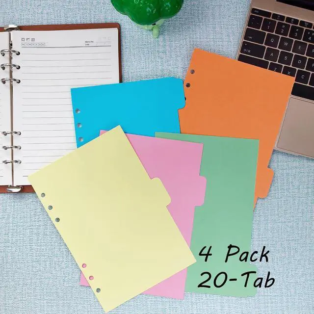 Alt view image 4 of 7 - 4 Pack A5 Binder Dividers,Paper Index Divider,Horizontal Tabs Page | for 6-Holes Ring Binders Notebooks Travel Diary Journal Personal Planner (5-Color, A5)