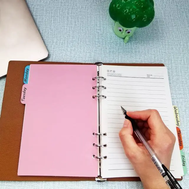 Alt view image 7 of 7 - 4 Pack A5 Binder Dividers,Paper Index Divider,Horizontal Tabs Page | for 6-Holes Ring Binders Notebooks Travel Diary Journal Personal Planner (5-Color, A5)