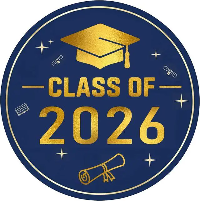 Main image of 2026 Graduation Stickers, 120 Pcs Large 2 Inch Gold Foil Envelope Sticker Seals, Class of 2026 Decorations for Graduation Invitations and Party Favors (Blue)