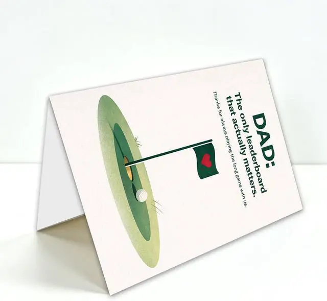 Alt view image 4 of 6 - Golf Fathers Day Card for Dad, Fathers Day Card Golf Gift for Him, Blank Inside, with Kraft Envelope and Gold Seal Sticker