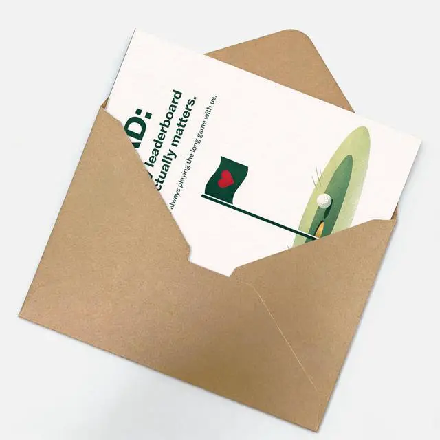 Alt view image 5 of 6 - Golf Fathers Day Card for Dad, Fathers Day Card Golf Gift for Him, Blank Inside, with Kraft Envelope and Gold Seal Sticker