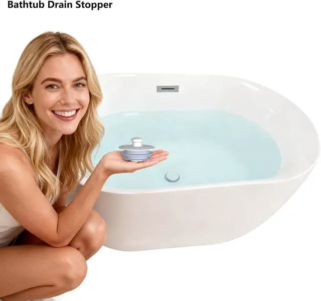 Alt view image 2 of 5 - XAJOON Bathtub Drain Stopper,Drain Stopper,Silicone Stopper (Patented DesignGray)
