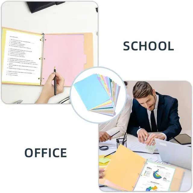 Alt view image 4 of 7 - 5 Tab Dividers for 3 Ring Binders, Durable Plastic Write & Erase, Page Dividers for 8.5 x 11'' Letter Size Papers, Ideal for Student, Teacher, Macaron Color 3 Sets