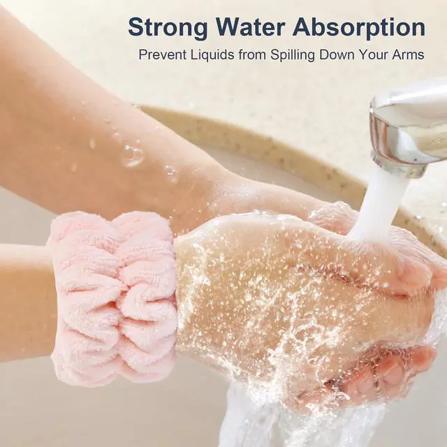 Alt view image 2 of 7 - Dorbetar Wrist Bands for Washing Face, Spa Wristbands for Washing Face, Microfiber Wrist Towels for Washing Face, Face Wash Wristbands, Arm Bands for Washing Face for Woman Children