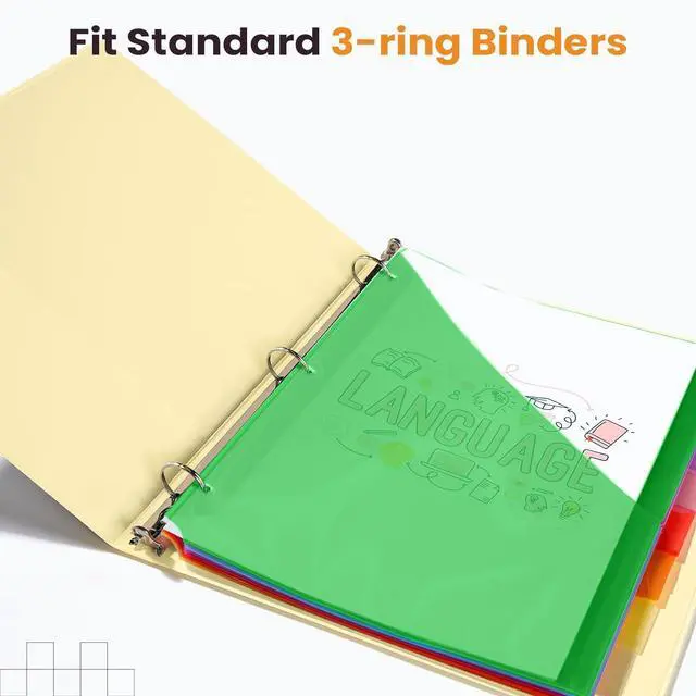 Alt view image 7 of 7 - Sooez 8 Count Dividers with Pockets, Binder Dividers with tabs | Binder Dividers for 3 Ring Binders, Binder Divider with Pockets for US Letter Size, Insertable Big Tabs, Multicolor,Set of 1