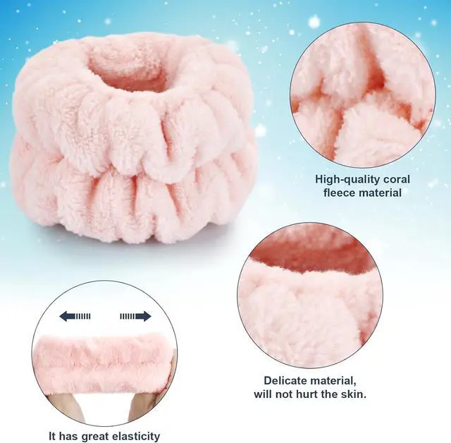 Alt view image 4 of 7 - Dorbetar Wrist Bands for Washing Face, Spa Wristbands for Washing Face, Microfiber Wrist Towels for Washing Face, Face Wash Wristbands, Arm Bands for Washing Face for Woman Children