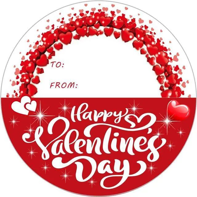 Main image of 72 PCS Happy Valentine's Day Stickers, Valentines Day Gift Stickers, 2 Inch Heart Decorative Labels for Wraping Sealing Love Letter Envelope Decorating Boxes
