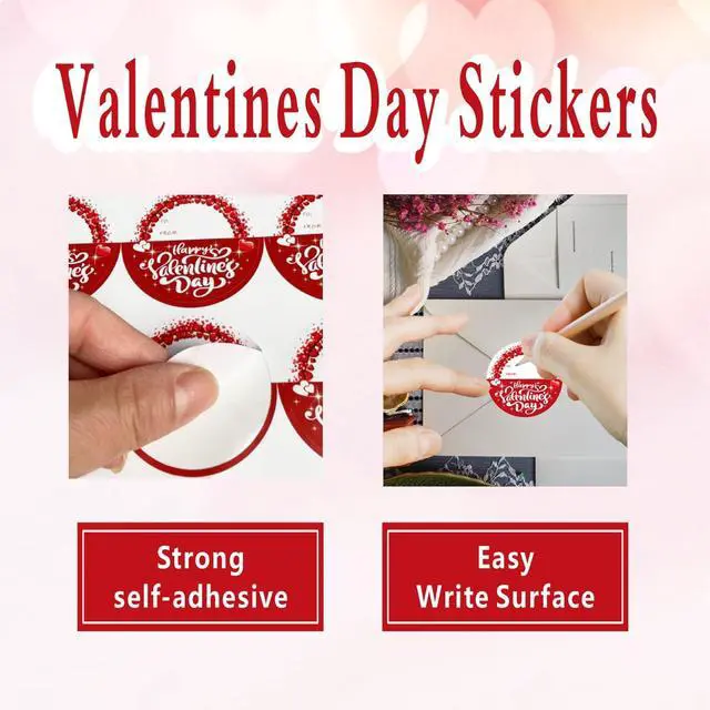 Alt view image 3 of 7 - 72 PCS Happy Valentine's Day Stickers, Valentines Day Gift Stickers, 2 Inch Heart Decorative Labels for Wraping Sealing Love Letter Envelope Decorating Boxes