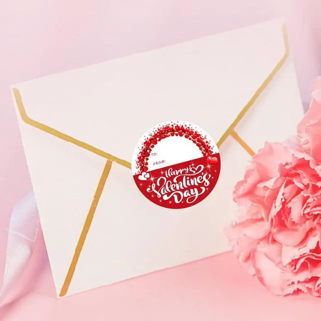 Alt view image 6 of 7 - 72 PCS Happy Valentine's Day Stickers, Valentines Day Gift Stickers, 2 Inch Heart Decorative Labels for Wraping Sealing Love Letter Envelope Decorating Boxes