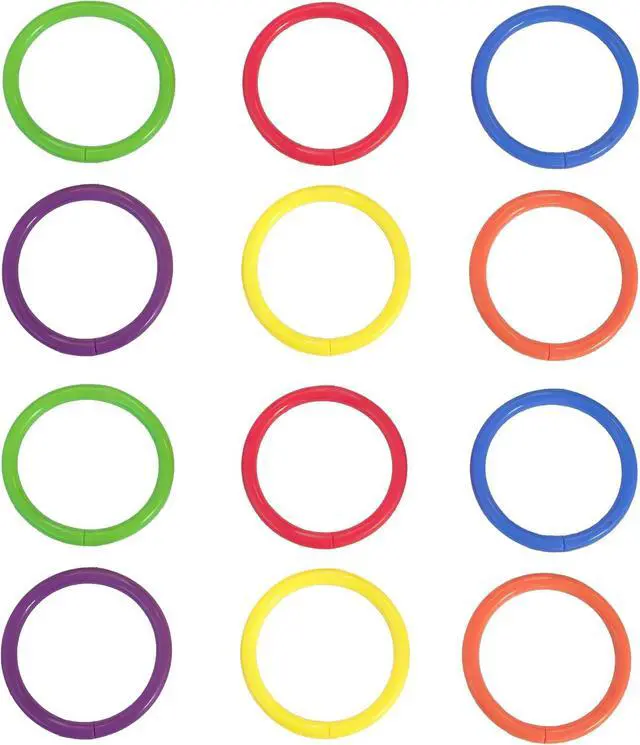 Alt view image 4 of 4 - 12 Pack Shower Curtain Rings,Plastic Shower Curtain Hooks,Decorative Round Easy Snap Closure Hanger Bathroom Shower Window Rod (Colorful)