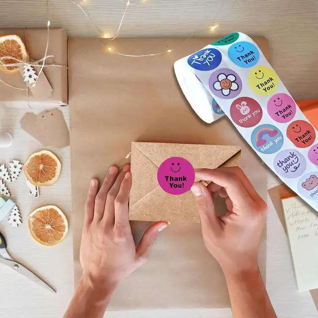 Alt view image 5 of 7 - YOJO Thank You Stickers,1000 Pcs 1 Inch Thank You Stickers for Baking Packaging Envelope Seals Small Business,Thank You Labels for Party Wedding Birthday