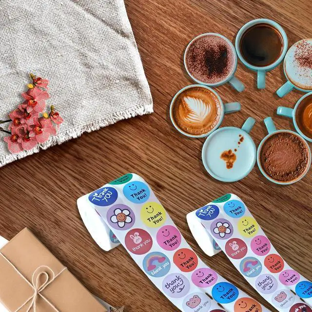 Alt view image 4 of 7 - YOJO Thank You Stickers,1000 Pcs 1 Inch Thank You Stickers for Baking Packaging Envelope Seals Small Business,Thank You Labels for Party Wedding Birthday