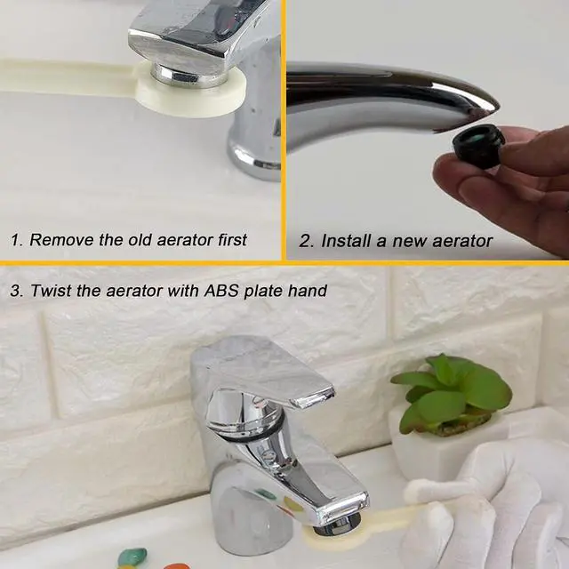 Alt view image 6 of 7 - 4PCS 2.2 GPM Faucet Aerator, 2 Pack Aeration Filter Replacement Parts With Brass Housing 15/16 Inch 24mm Male Thread Aerator Faucet Filter With Gasket For Kitchen And Bathroom (Black)