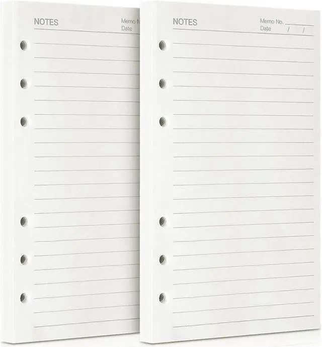 Main image of OMEYA A5 6-Hole Lined Planner Inserts, 280 Pages, 5.6" x 8.3", 100gsm Paper | Not for 3 or 7 Ring Binders, White Refill Paper for 6-Ring Binders, A5 Paper for Planners, Diaries, Journals, Organizers