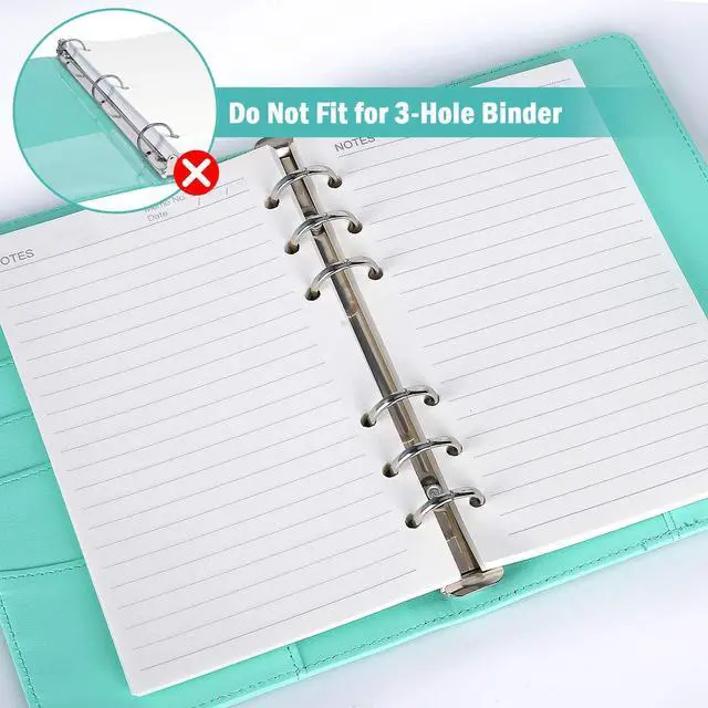 Alt view image 4 of 6 - OMEYA A5 6-Hole Lined Planner Inserts, 280 Pages, 5.6" x 8.3", 100gsm Paper | Not for 3 or 7 Ring Binders, White Refill Paper for 6-Ring Binders, A5 Paper for Planners, Diaries, Journals, Organizers