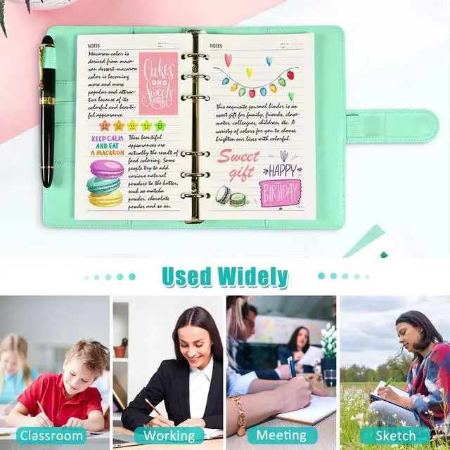 Alt view image 6 of 6 - OMEYA A5 6-Hole Lined Planner Inserts, 280 Pages, 5.6" x 8.3", 100gsm Paper | Not for 3 or 7 Ring Binders, White Refill Paper for 6-Ring Binders, A5 Paper for Planners, Diaries, Journals, Organizers