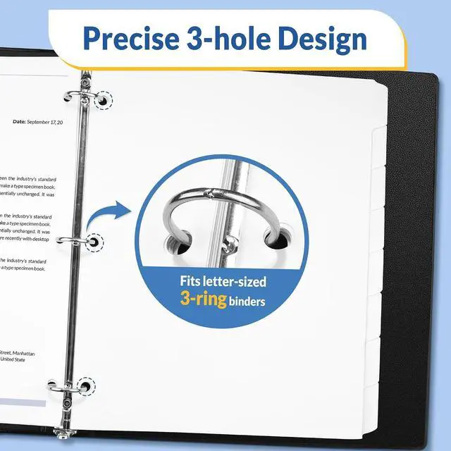 Alt view image 3 of 6 - SUNEE Binder Dividers with Tabs for 3 Ring Binder, 8.5 x 11 Paper White Binder Dividers Blank with 8 Tabs, 4 Sets Page Dividers for School, Office and Home, 32 Dividers