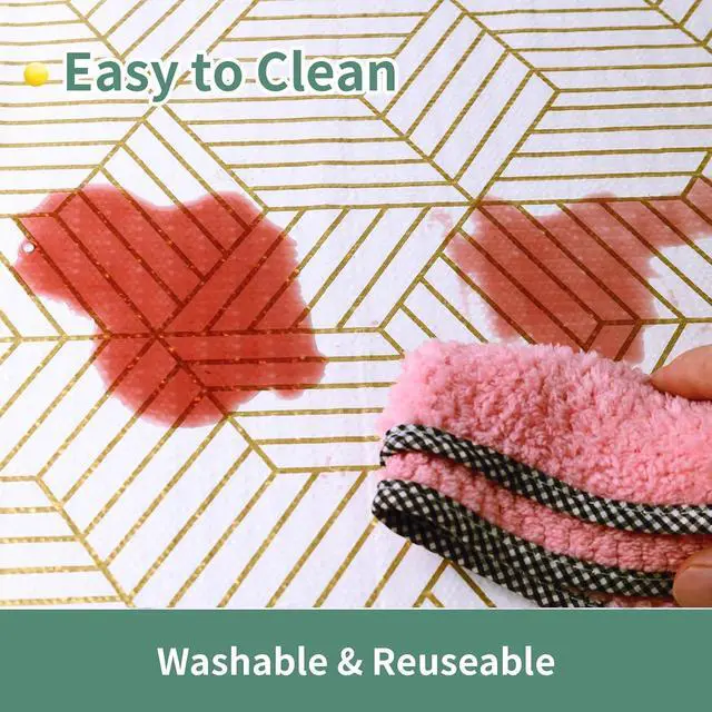Alt view image 6 of 7 - Shelf Liners for Kitchen Cabinets 12in x 10FT, Non Adhesive Cabinet Liner | Strong Non-Slip Thickened Gold Geometric Drawer Liner, Easy to Clean for Shelf, Cabinet with Knife and Tape Measure