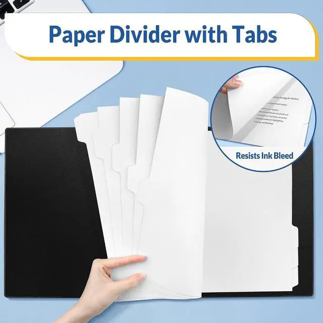 Alt view image 5 of 6 - SUNEE Binder Dividers with Tabs for 3 Ring Binder, 8.5 x 11 Paper White Binder Dividers Blank with 8 Tabs, 4 Sets Page Dividers for School, Office and Home, 32 Dividers