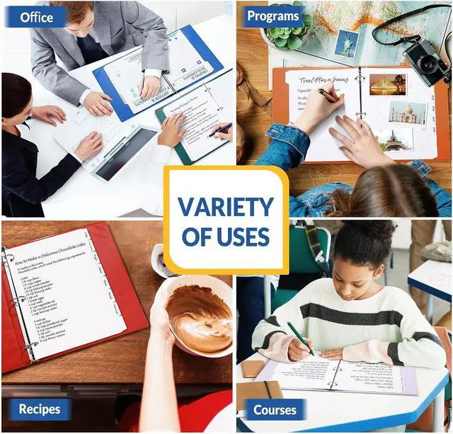 Alt view image 6 of 6 - SUNEE Binder Dividers with Tabs for 3 Ring Binder, 8.5 x 11 Paper White Binder Dividers Blank with 8 Tabs, 4 Sets Page Dividers for School, Office and Home, 32 Dividers