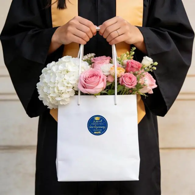 Alt view image 6 of 7 - 120Pcs Graduation Stickers 2026, Class of 2026 Stickers 1.57" Graduation Envelope Seal Label Self Adhesive Congrats Grad Cap Sticker for Senior College Grad Party Favors (Blue & Gold)