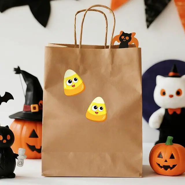 Alt view image 6 of 7 - Alynta Halloween Candy Corn Stickers Candy Corn Decorations 600Pcs | 1.4 Inch Self Adhesive Cute Halloween Labels Sticker for Goodie Bags Envelope Seals Scrapbook