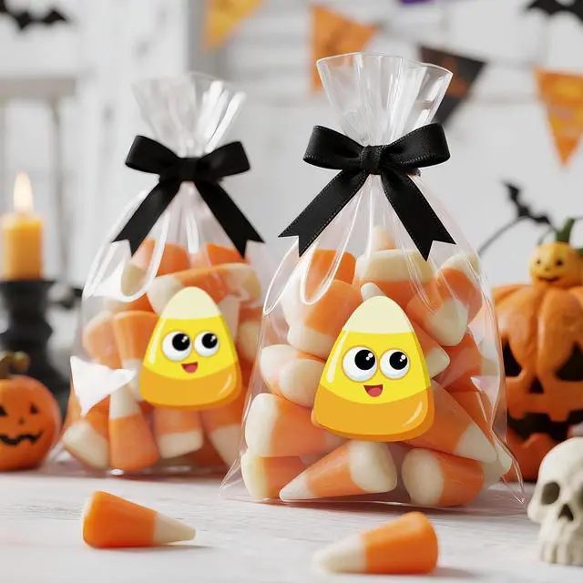 Alt view image 7 of 7 - Alynta Halloween Candy Corn Stickers Candy Corn Decorations 600Pcs | 1.4 Inch Self Adhesive Cute Halloween Labels Sticker for Goodie Bags Envelope Seals Scrapbook