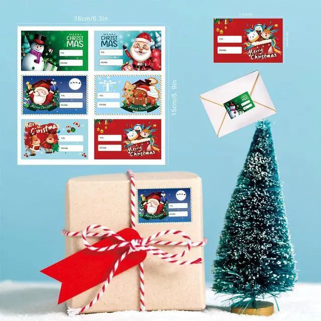 Alt view image 2 of 7 - Christmas Labels Stickers120Pcs 75x48mm Christmas Name Gift Label Self-Adhesive Xmas Gift Tags for Holiday Packaging