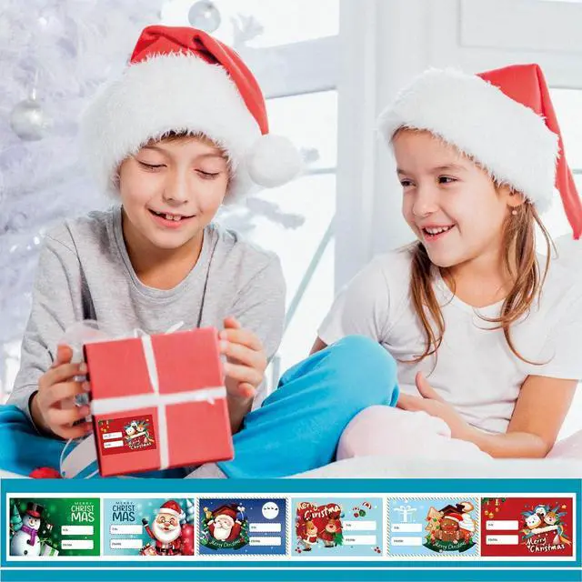 Alt view image 6 of 7 - Christmas Labels Stickers120Pcs 75x48mm Christmas Name Gift Label Self-Adhesive Xmas Gift Tags for Holiday Packaging