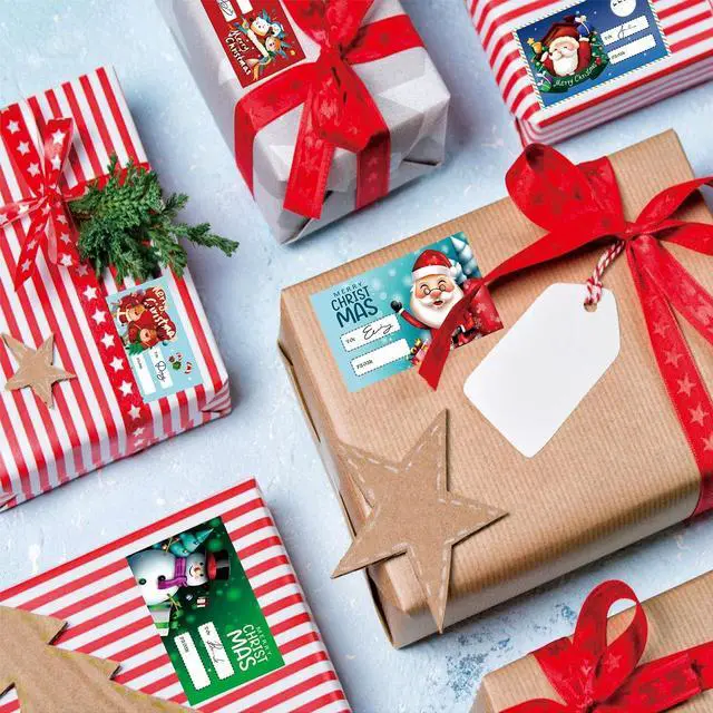 Alt view image 5 of 7 - Christmas Labels Stickers120Pcs 75x48mm Christmas Name Gift Label Self-Adhesive Xmas Gift Tags for Holiday Packaging
