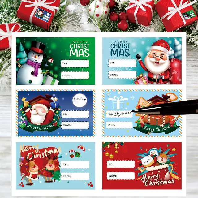 Alt view image 7 of 7 - Christmas Labels Stickers120Pcs 75x48mm Christmas Name Gift Label Self-Adhesive Xmas Gift Tags for Holiday Packaging