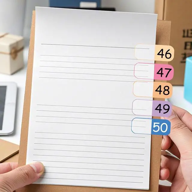 Alt view image 6 of 7 - Number Index Labels for 3 Ring Binders, Repositionable Index Labels Stickers for Notebooks, File Folders & Documents Classification (1-50)