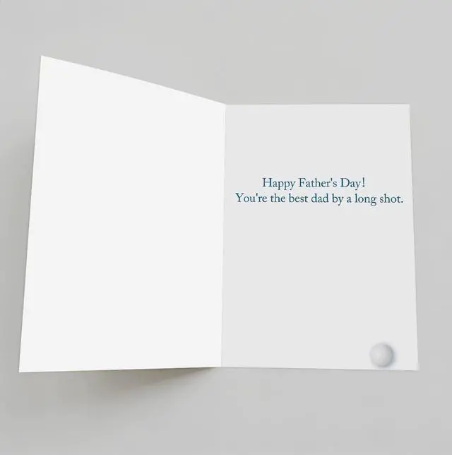 Alt view image 2 of 6 - Golf Fathers Day Card for Dad, Fathers Day Card for Golfer, Golf Fathers Day Gift for Him, Printed Inside, with Kraft Envelope and Gold Seal Sticker