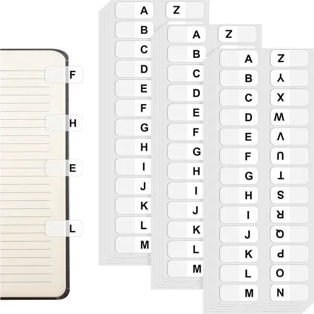 Main image of A-Z Sticky Tabs, Alphabet Tabs Self Adhesive A-Z Tabs Indexes Self-Adhesive Page Tabs ABC Tabs Transparent Permanent Alphabetical Tabs for Notebook, Textbook, Dictionary, (390 Pcs)