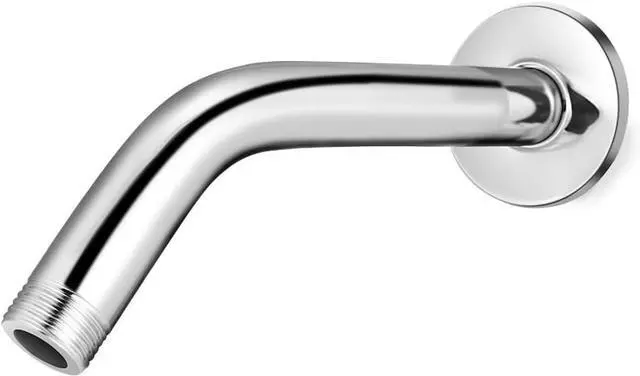 Main image of Shower Arm with Flange, 6 Inch, Chrome | Adjustable Angled Shower Head Extension Pipe, Wall Mount Replacement Parts for Fixed/Handheld Showerhead