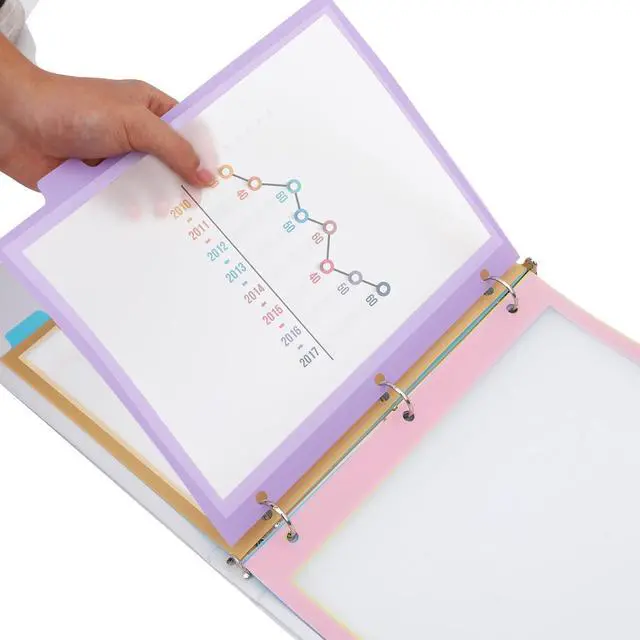 Alt view image 5 of 7 - 16Pcs/2 Set 8 Tab Dividers, Clear Plastic Binder Dividers with Tabs, for 3 Ring Binder, Letter Size, Multicolor