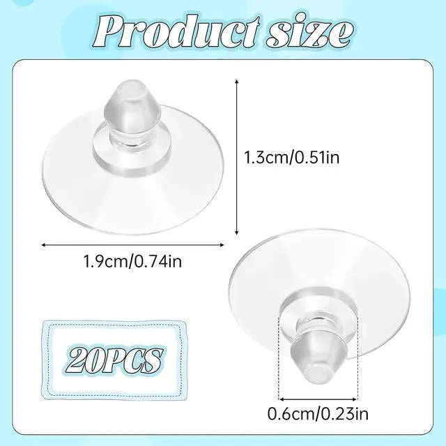 Alt view image 2 of 7 - 20Pcs 19mm Glass Table Suction Cups, Transparent Anti-Collision Suction Cups Without Hooks for Bathroom Wall Door Window